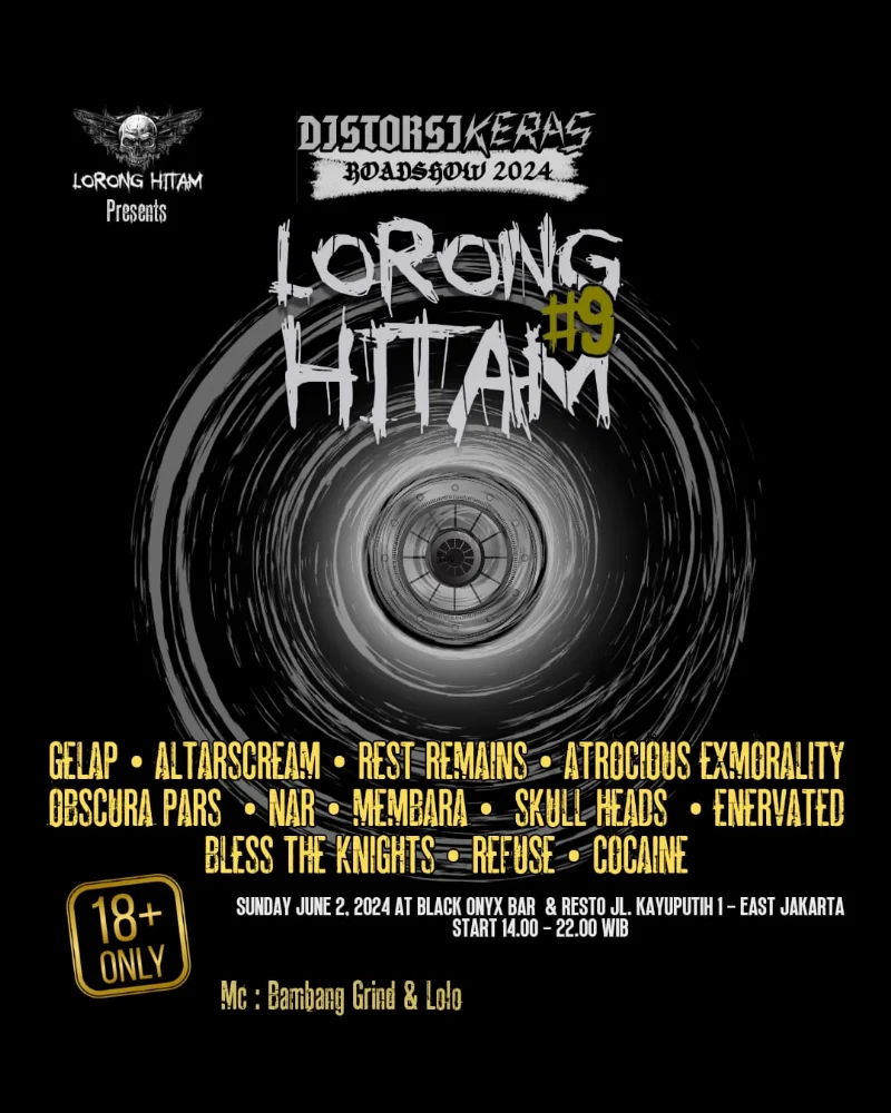 Poster LORONG HITAM #9 Gelar “Distorsi Keras Roadshow 2024”