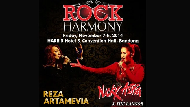 Poster ROCK HARMONY: Nicky Astria & The Bangor, Reza Artamevia feat Fianny