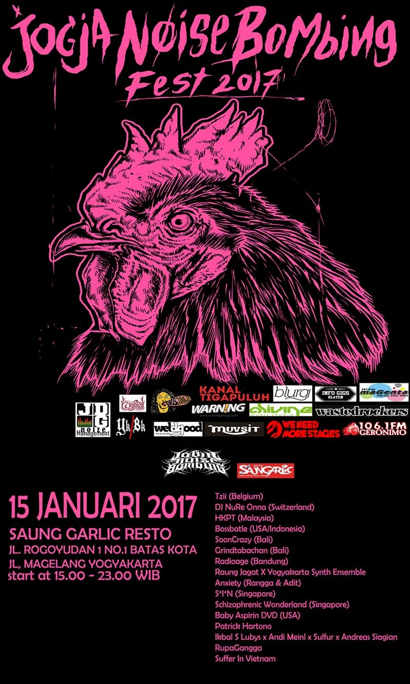 Poster “JOGJA NOISE BOMBING FEST” Kembali Rayakan Kebisingan Suara