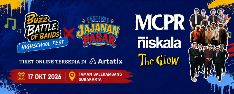Poster BUZZ BATTLE BAND HIGHSCHOLL FEST x FESTIVAL JAJANAN PASAR