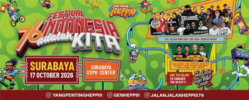 Poster FESTIVAL 76 INDONESIA ADALAH KITA SURABAYA 2026