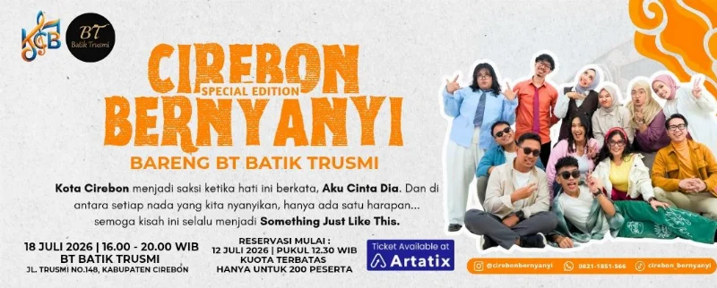 Poster CIREBON BERNYANYI SPECIAL EDITION BARENG BT BATIK TRUSMI