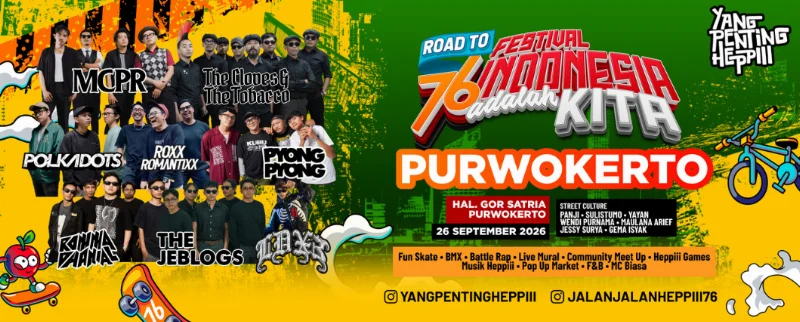 Poster Road to Festival 76 Indonesia Adalah Kita 2026 - Purwokerto