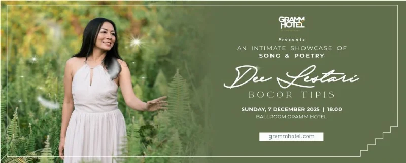 Poster An Intimate Showcase of Song and Poetry Dee Lestari Bocor Tipis
