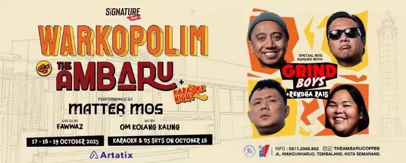 Poster Warkopolim at The Ambaru Coffee & Eatery + Karaoke Night