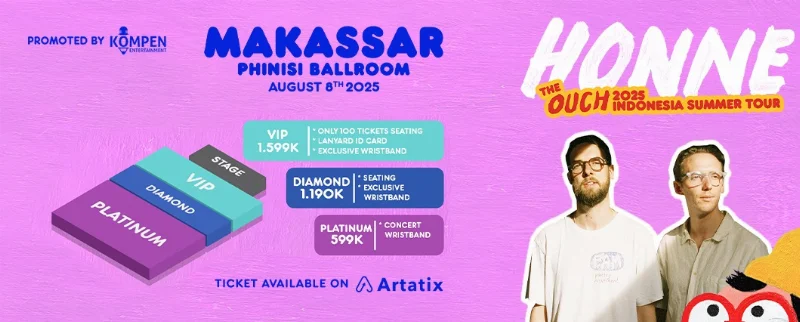 Poster HONNE the Ouch Tour Makassar