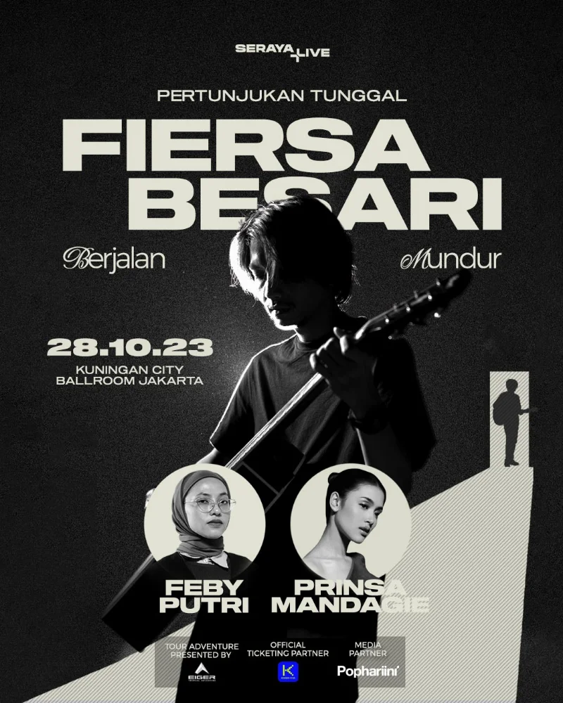 Poster Pertunjukan Tunggal Fiersa Besari - Berjalan Mundur - Pophariini