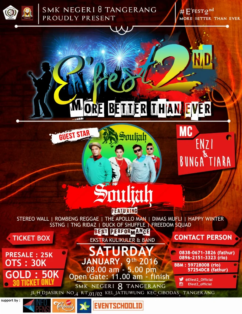 Poster SMKN 8 Tangerang - E'Fest 2nd