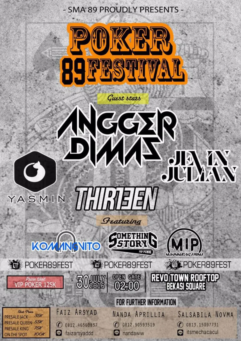 Poster SMAN 89 Jakarta - POKER FESTIVAL