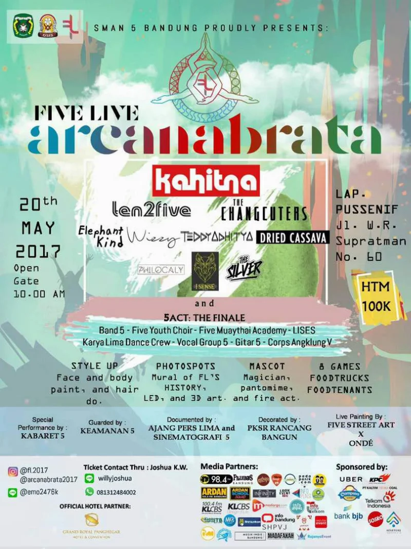 Poster SMAN 5 BANDUNG - FIVELIVE ARCANABRATA