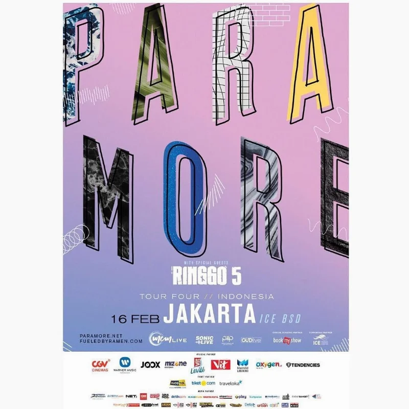 Poster PARAMORE TOUR FOUR INDONESIA