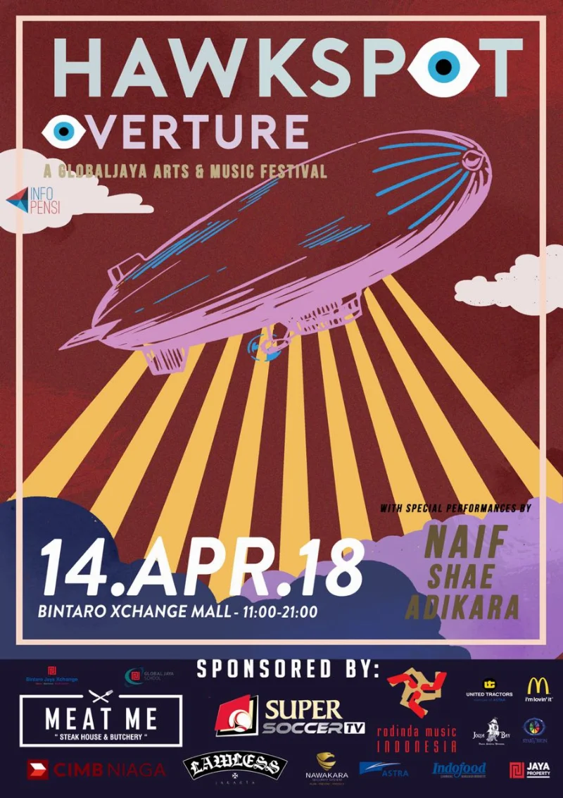 Poster GLOBAL JAYA ARTS AND MUSIC FESTIVAL - HAKWSPOT OVERTURE