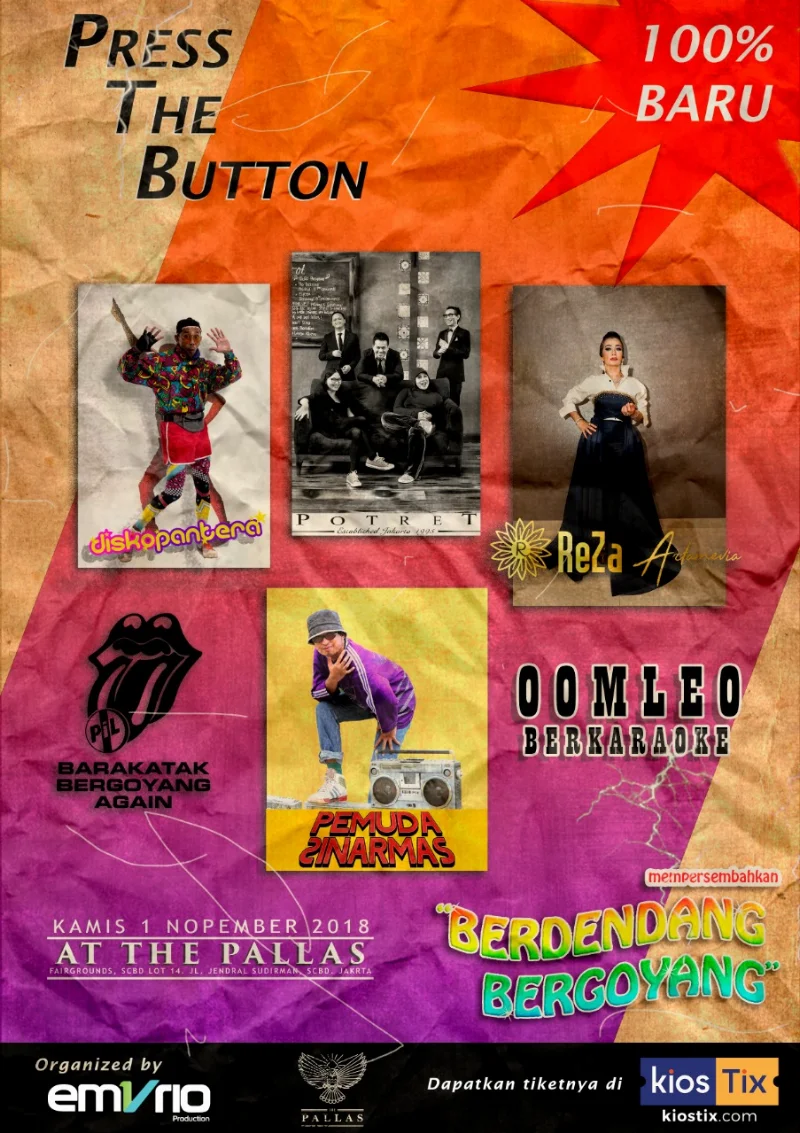 Poster PRESS THE BUTTON " Berdendang bergoyang "