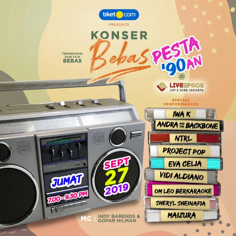 Poster Konser Bebas Pesta 90an