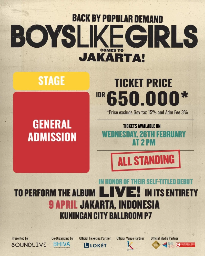 Poster BOYSLIKEGIRLS Live at Jakarta