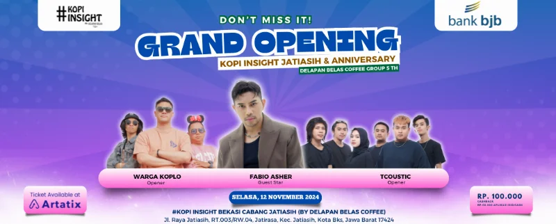 Poster Grand Opening & Anniversarry Delapan Belas Coffee Group