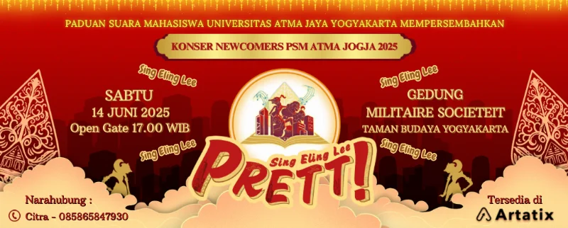 Poster Konser Newcomers "PRETT!" PSM Atma Jogja