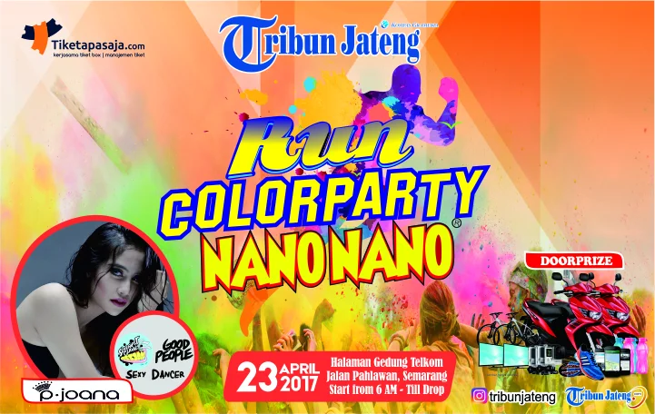 Poster TRIBUN JATENG RUN COLOR PARTY WITH NANO NANO