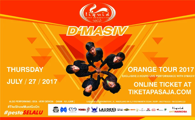 Poster D'MASIV ORANGE TOUR 2017 | LIQUID CLUB JOGJA