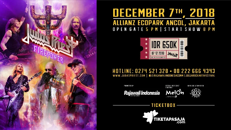 Poster Judas Priest Live in Concert Ecopark Ancol Jakarta