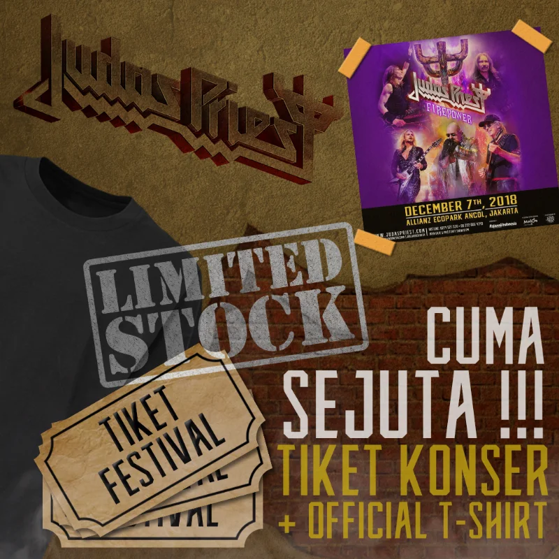 Poster Tiket Festival+Official Tshirt Judas Priest