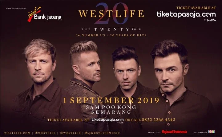 Poster WESTLIFE THE TWENTY TOUR LIVE IN SAM POO KONG TEMPLE SEMARANG