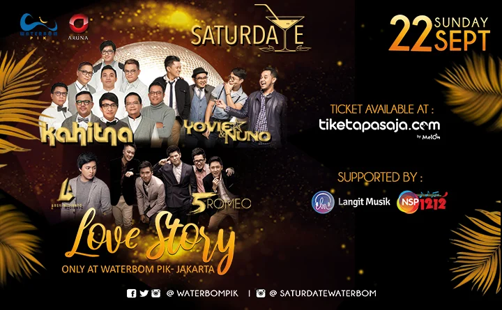 Poster Saturdate Love Story of Kahitna, Yovie&Nuno, 5 Romeo, and Arsy Widianto