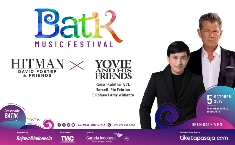 Poster BATIK MUSIC FESTIVAL HITMAN DAVID FOSTER & FRIENDS X YOVIE & HIS FRIENDS