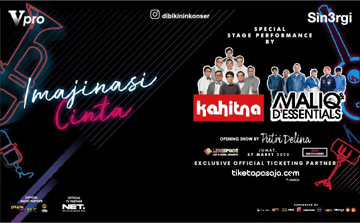 Poster Konser Imajinasi Cinta Story Singing Showcase By Kahitna & Maliq & D'Essential