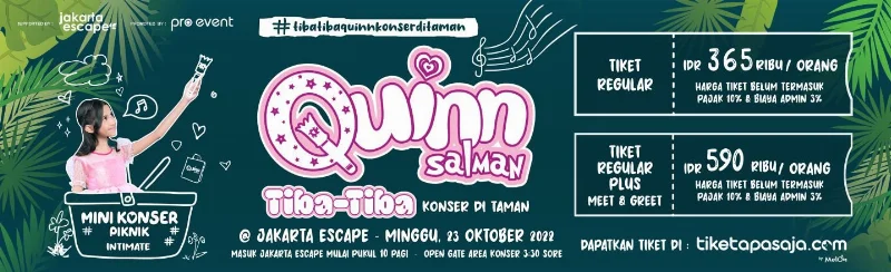Poster QUINN SALMAN TIBA-TIBA KONSER DI TAMAN