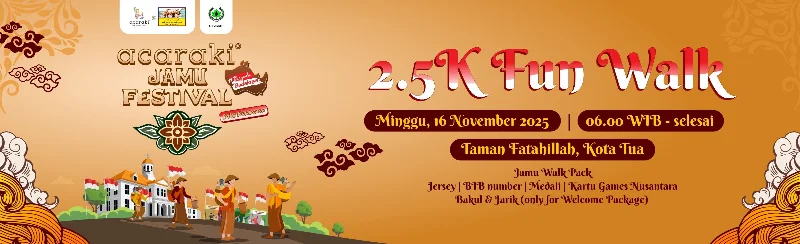 Poster Fun Walk 2,5K acaraki Jamu Festival edisi November 2025