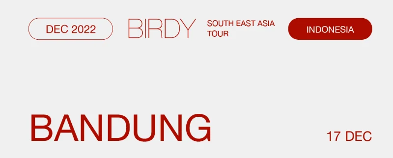 Poster Birdy Tour Indonesia - Bandung