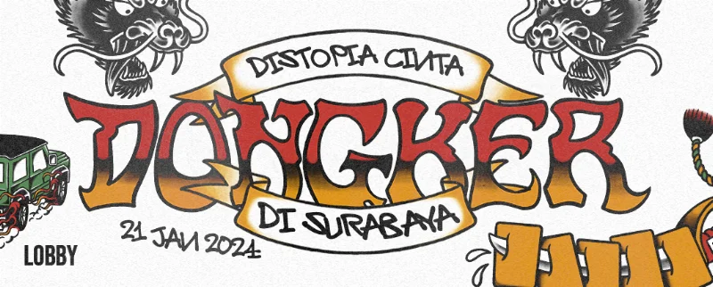 Poster Konser Dongker Distopia Cinta di Surabaya