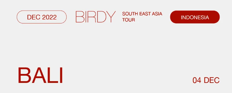 Poster Birdy Tour Indonesia - Bali