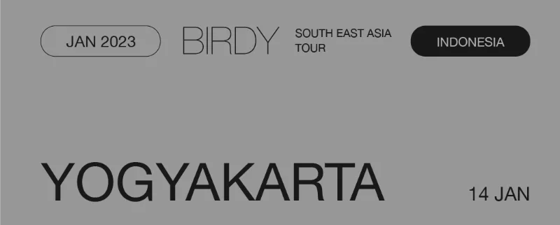 Poster Birdy Tour Indonesia - Yogyakarta