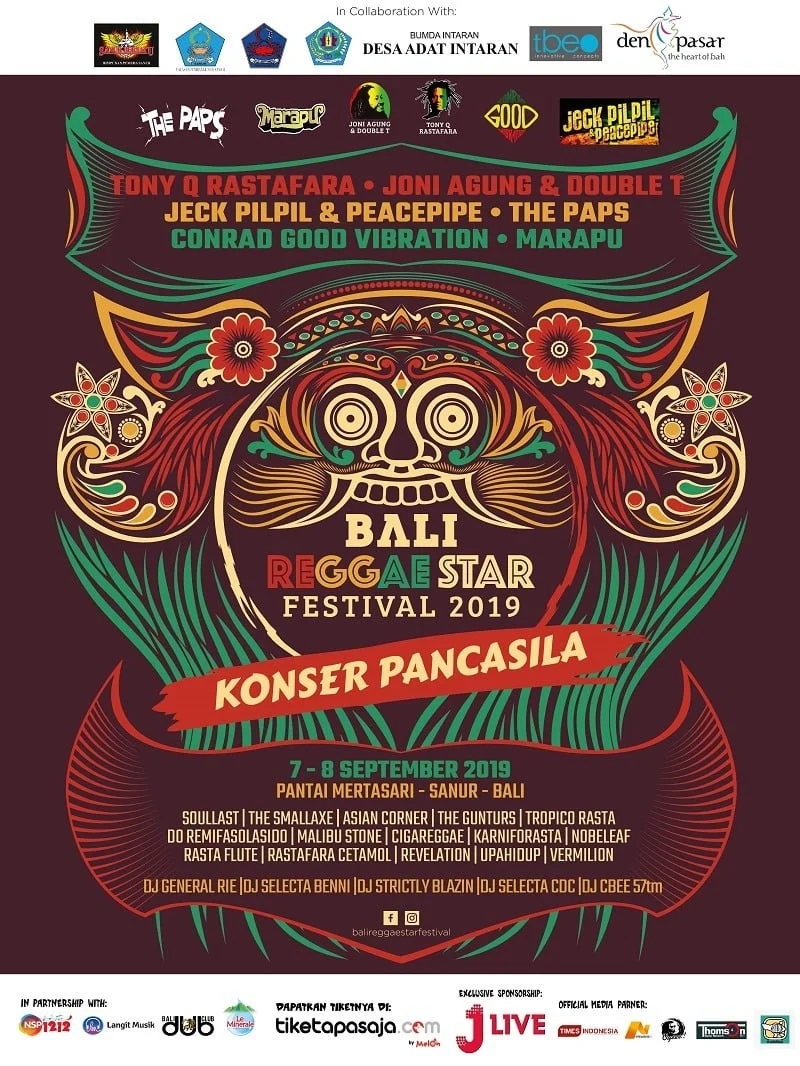Poster Bali Reggae Star Festival 2019 Konser Pancasila