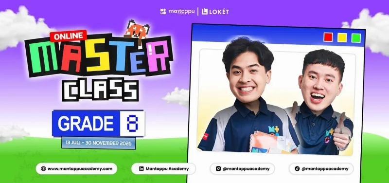 Poster Math Masterclass Online Kelas 8 SMP Semester Ganjil 2026/27