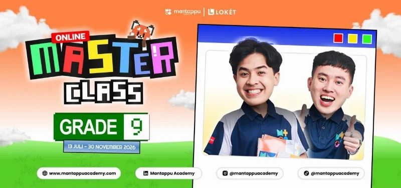Poster Math Masterclass Online Kelas 9 SMP Semester Ganjil 2026/27