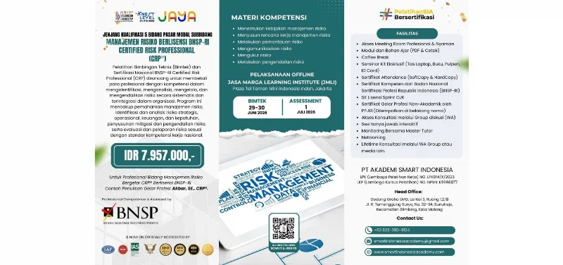 Poster Pelatihan & Sertifikasi Nasional BNSP-RI Certified Risk Professional (CRP®)