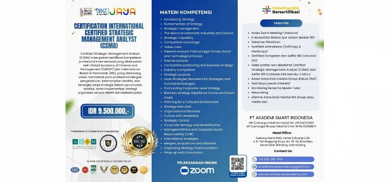 Poster Certified Strategic Management Analyst (CSMA)
