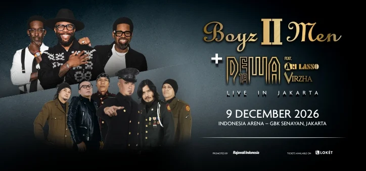 Poster Boyz II Men + Dewa19 Feat Ari Lasso Virzha Live in Jakarta