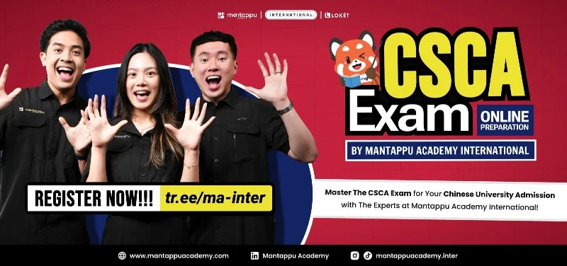 Poster CSCA Exam Preparation by Mantappu Academy