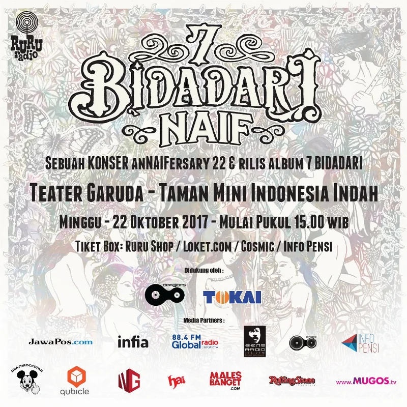 Poster Konser & Rilis Album Baru 7 Bidadari Naif