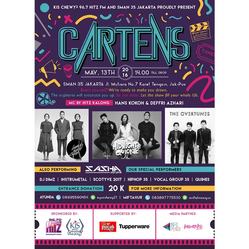 Poster KIS CHEWY HITZFM 96.7 & SMAN 35 JAKARTA - CARTENS
