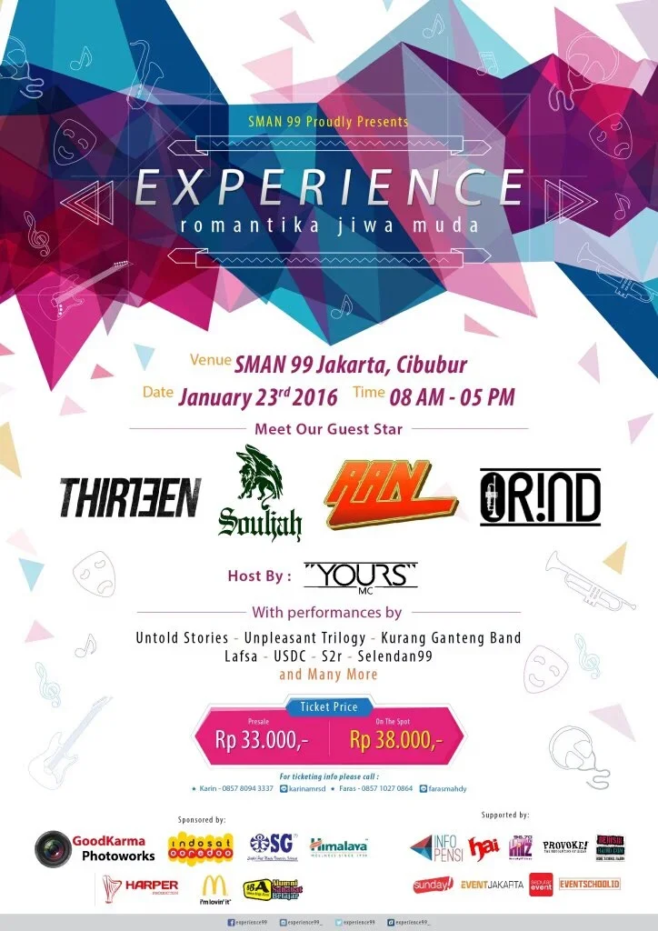 Poster SMAN 99 Jakarta - EXPERIENCE 99