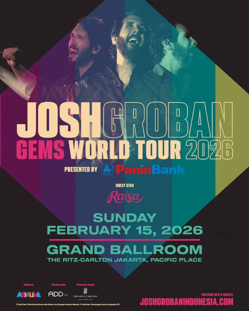 Poster GEMS World Tour 2026 Josh Groban Live in Jakarta