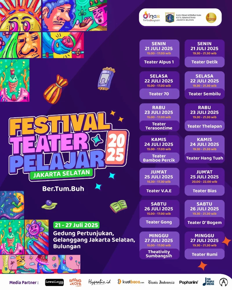 Poster Festival Teater Pelajar Jakarta Selatan 2025
