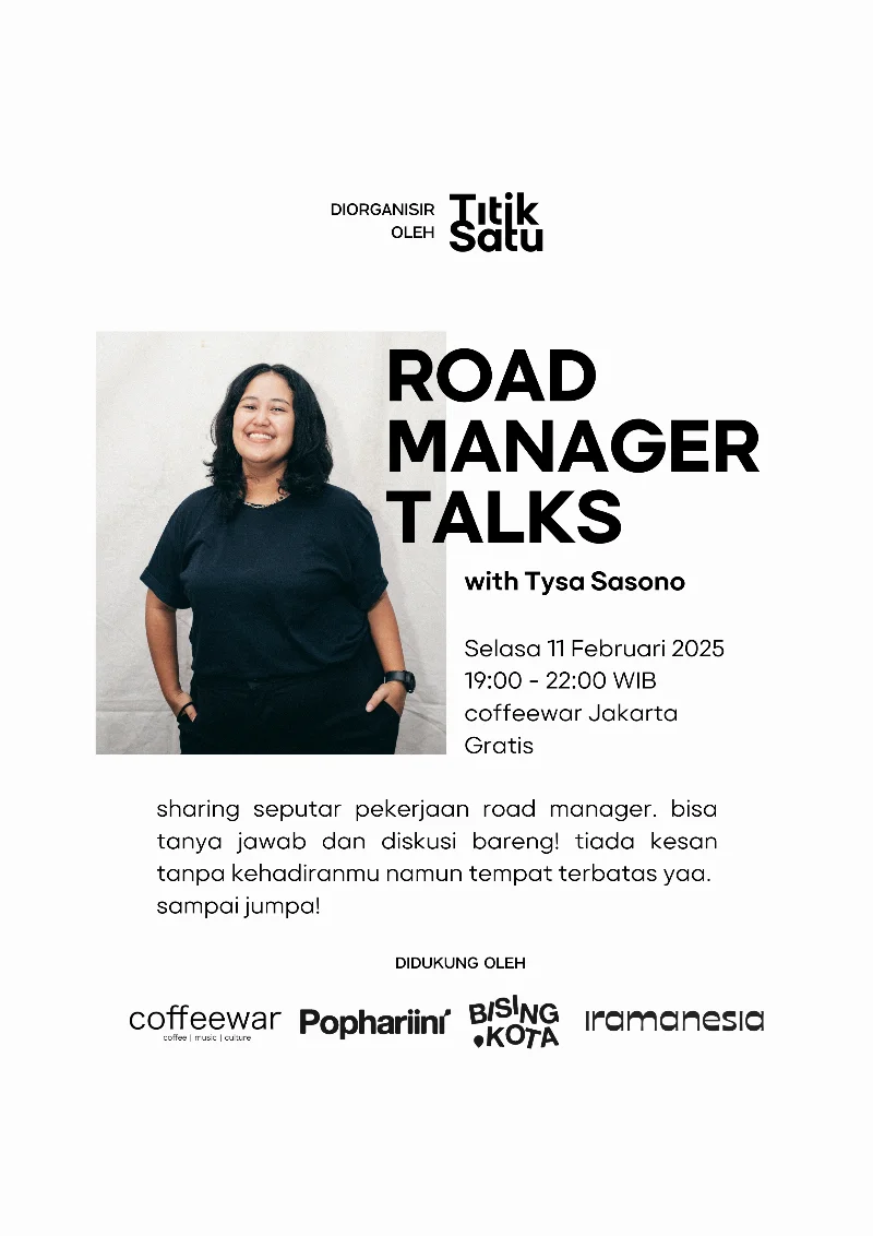 Poster Road Manager Talks with Tysa Sasono